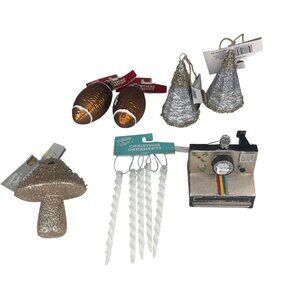 Holiday Style Christmas Ornaments 7 Pc Set New